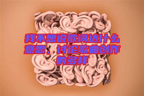 我不想說歌詞達什么意思，討論歌曲創(chuàng)作的多樣