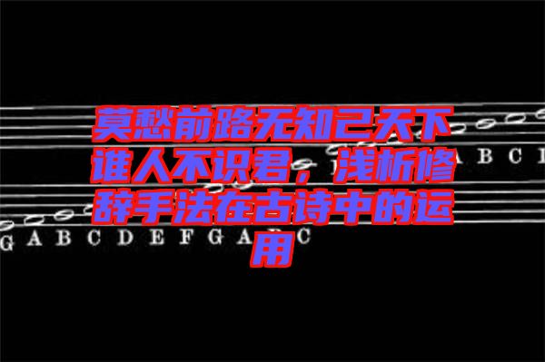 莫愁前路無(wú)知己天下誰(shuí)人不識(shí)君，淺析修辭手法在古詩(shī)中的運(yùn)用