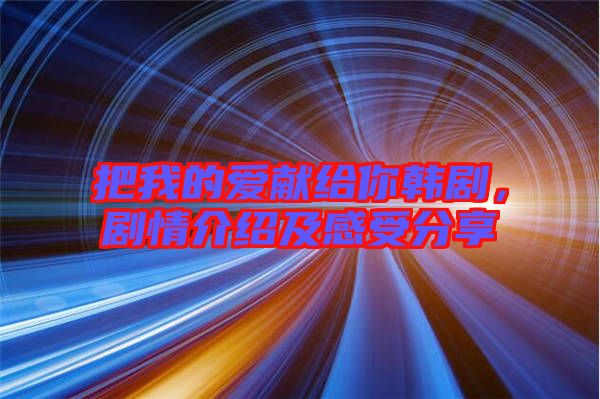 把我的愛獻(xiàn)給你韓劇，劇情介紹及感受分享