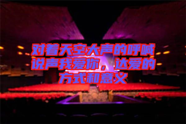 對著天空大聲的呼喊說聲我愛你，達愛的方式和意義