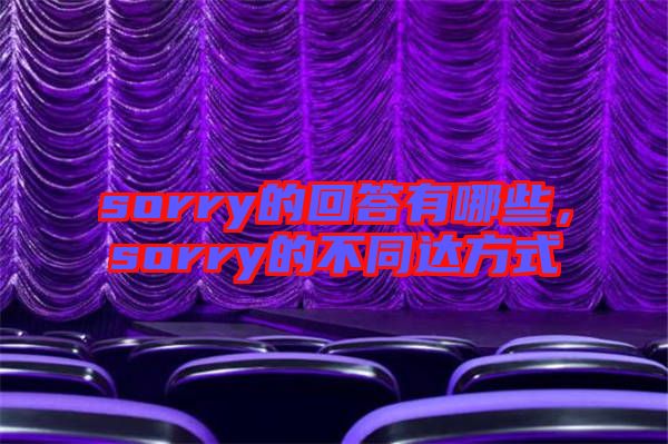 sorry的回答有哪些，sorry的不同達(dá)方式