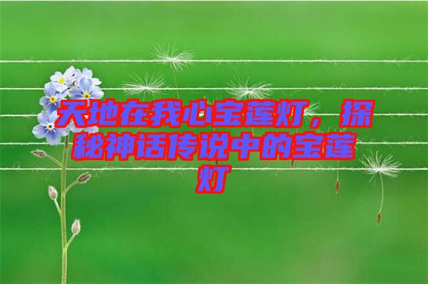 天地在我心寶蓮燈，探秘神話傳說中的寶蓮燈
