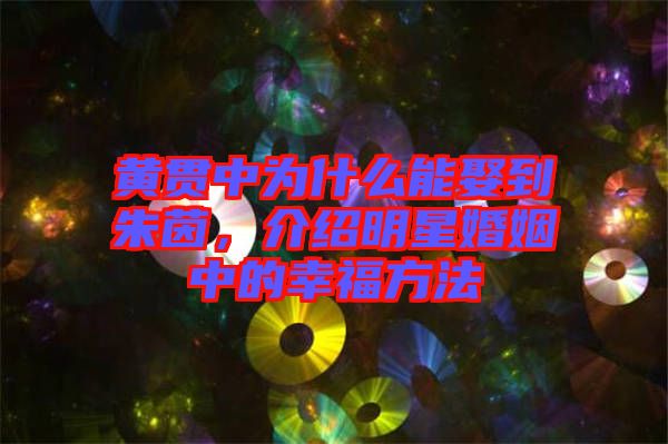 黃貫中為什么能娶到朱茵，介紹明星婚姻中的幸福方法