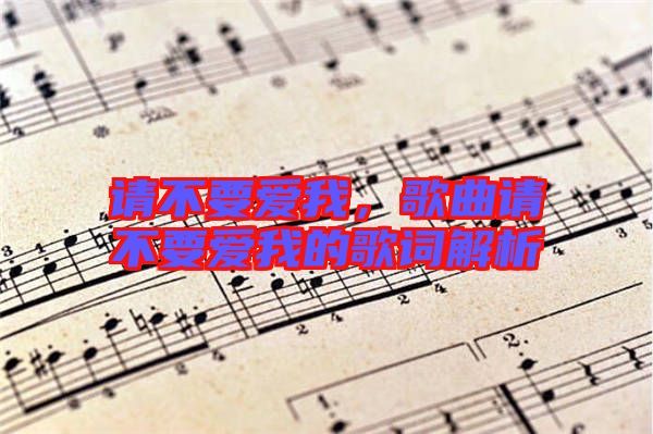 請(qǐng)不要愛(ài)我，歌曲請(qǐng)不要愛(ài)我的歌詞解析