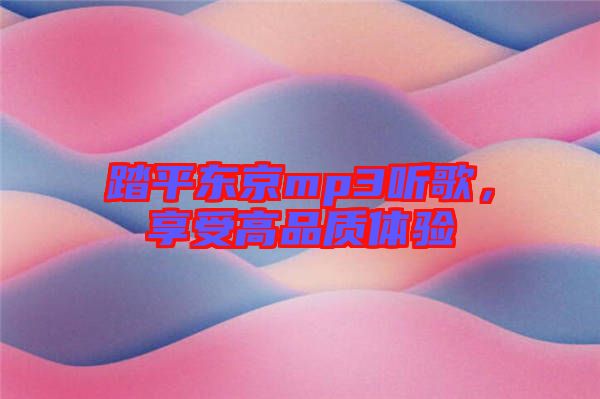 踏平東京mp3聽歌，享受高品質(zhì)體驗