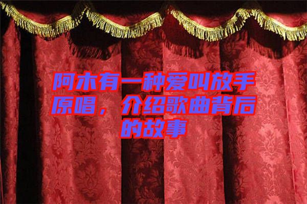 阿木有一種愛(ài)叫放手原唱，介紹歌曲背后的故事