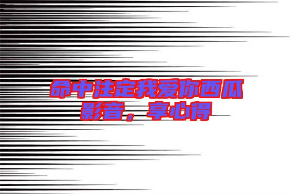 命中注定我愛你西瓜影音，享心得