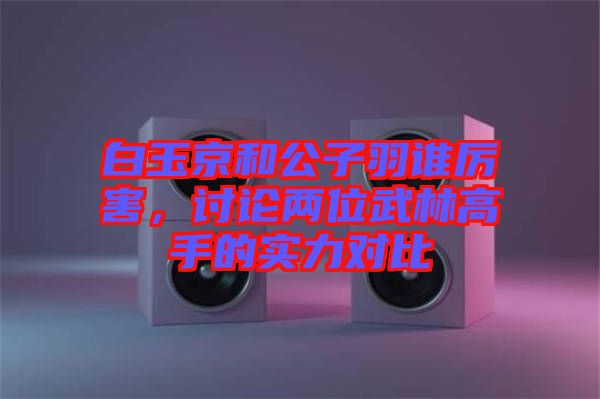 白玉京和公子羽誰厲害，討論兩位武林高手的實力對比