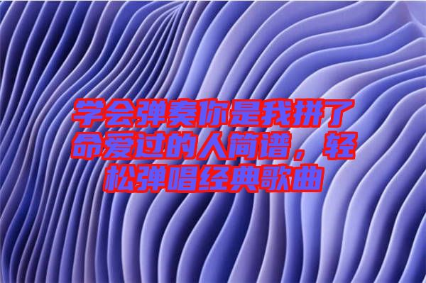 學(xué)會(huì)彈奏你是我拼了命愛過(guò)的人簡(jiǎn)譜，輕松彈唱經(jīng)典歌曲