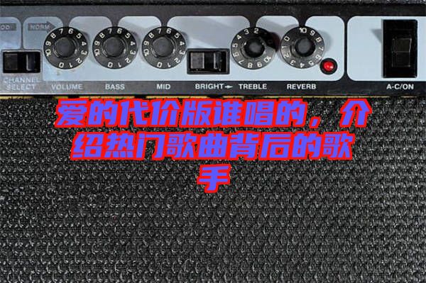 愛的代價(jià)版誰(shuí)唱的，介紹熱門歌曲背后的歌手