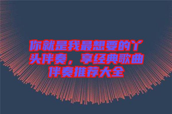 你就是我最想要的丫頭伴奏，享經典歌曲伴奏推薦大全