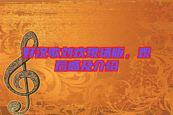 好漢歌劉歡現(xiàn)場(chǎng)版，觀后感及介紹