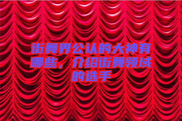 街舞界公認的大神有哪些，介紹街舞領(lǐng)域的選手