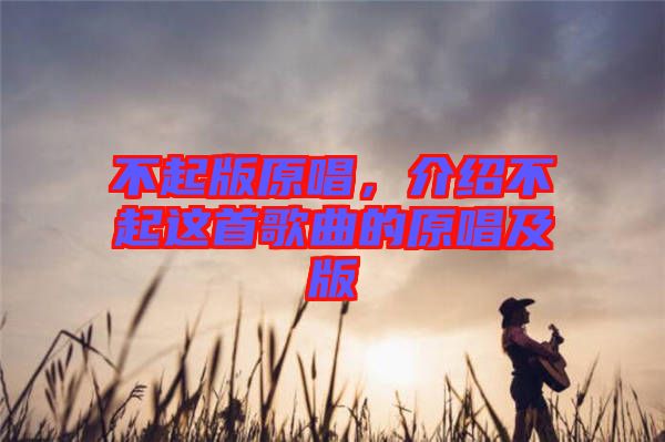 不起版原唱，介紹不起這首歌曲的原唱及版