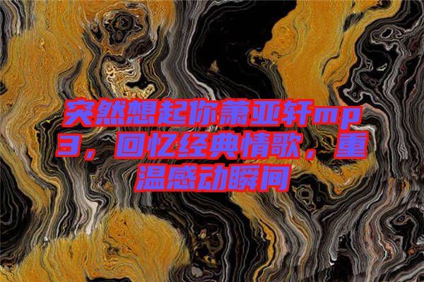 突然想起你蕭亞軒mp3，回憶經(jīng)典情歌，重溫感動瞬間