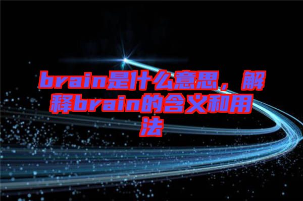 brain是什么意思，解釋brain的含義和用法
