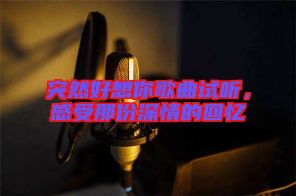 突然好想你歌曲試聽，感受那份深情的回憶