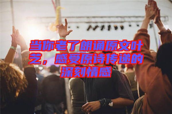 當(dāng)你老了朗誦原文葉芝，感受原詩傳遞的深刻情感