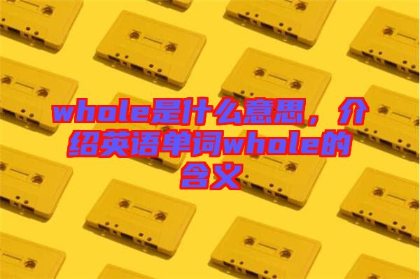 whole是什么意思，介紹英語(yǔ)單詞whole的含義