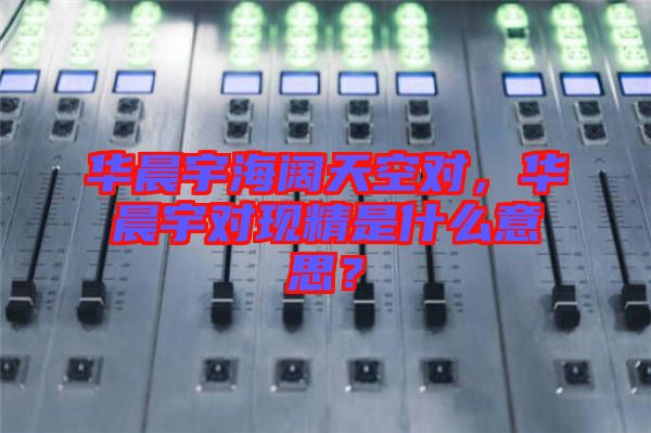 華晨宇海闊天空對，華晨宇對現(xiàn)精是什么意思？