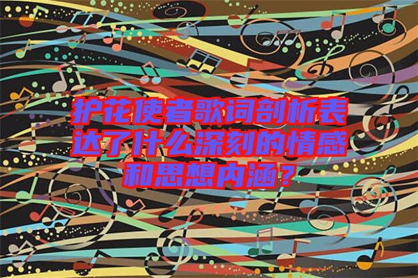 護(hù)花使者歌詞剖析表達(dá)了什么深刻的情感和思想內(nèi)涵？