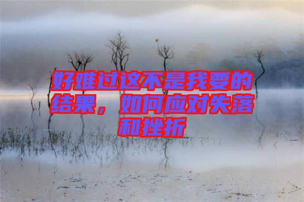 好難過這不是我要的結(jié)果，如何應(yīng)對失落和挫折