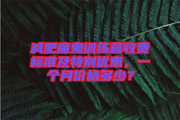 減肥魔鬼訓(xùn)練營收費(fèi)標(biāo)準(zhǔn)及特別優(yōu)惠，一個月價格多少？