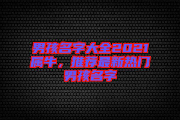男孩名字大全2021屬牛，推薦最新熱門(mén)男孩名字