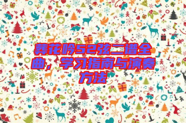 葬花吟52弦二譜全曲，學(xué)習(xí)指南與演奏方法