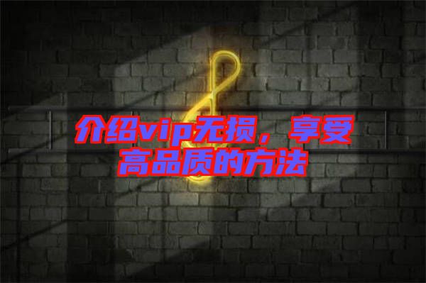 介紹vip無損，享受高品質(zhì)的方法