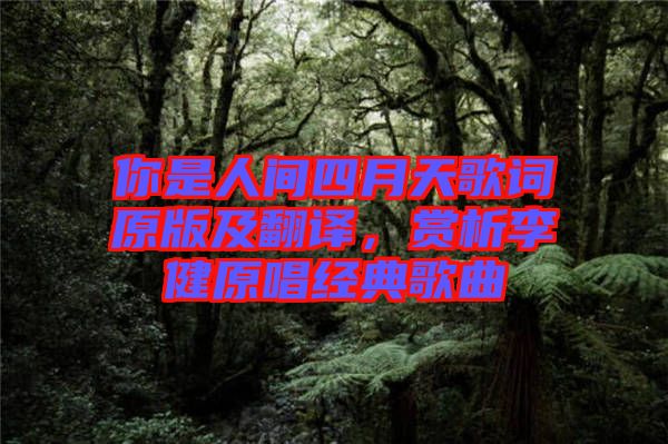 你是人間四月天歌詞原版及翻譯，賞析李健原唱經(jīng)典歌曲