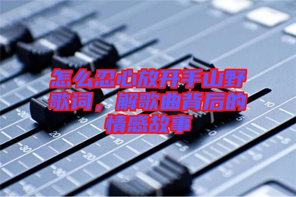 怎么忍心放開手山野歌詞，解歌曲背后的情感故事