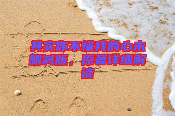 其實你不懂我的心未刪減版，原著詳細解讀