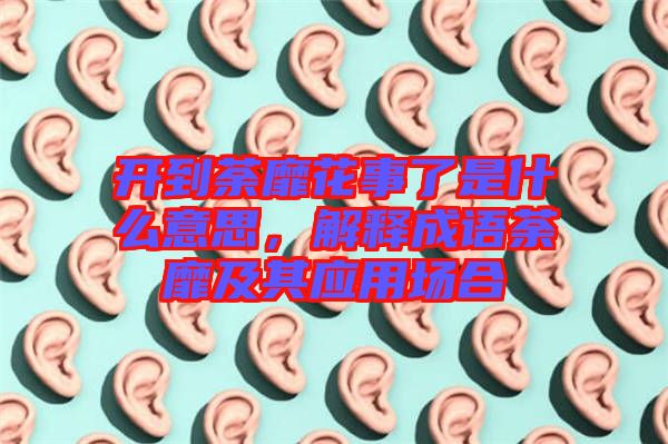 開到荼靡花事了是什么意思，解釋成語荼靡及其應(yīng)用場合