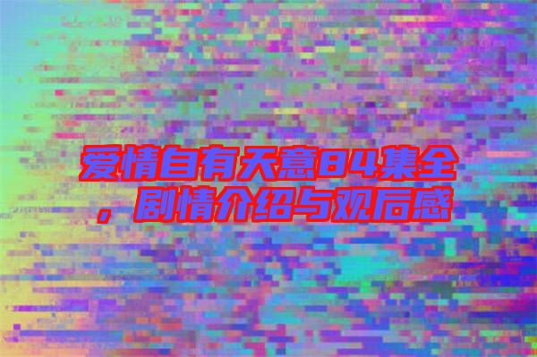 愛情自有天意84集全，劇情介紹與觀后感