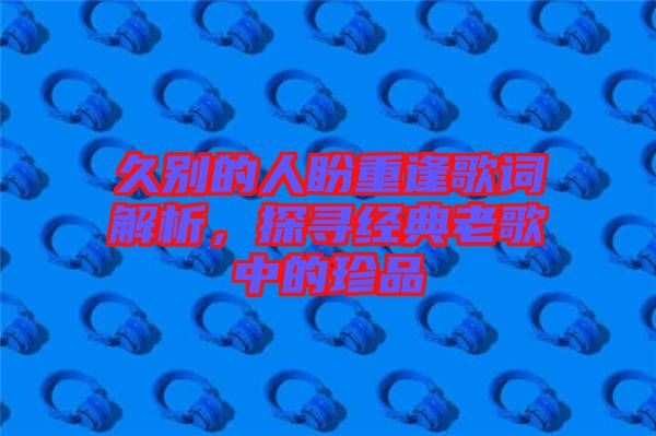 久別的人盼重逢歌詞解析，探尋經(jīng)典老歌中的珍品