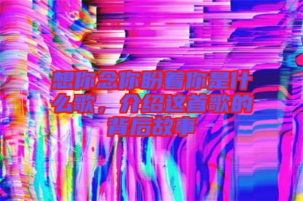 想你念你盼著你是什么歌，介紹這首歌的背后故事