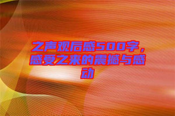 之聲觀后感500字，感受之來的震撼與感動