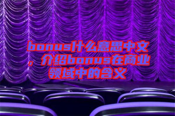 bonus什么意思中文，介紹bonus在商業(yè)領(lǐng)域中的含義