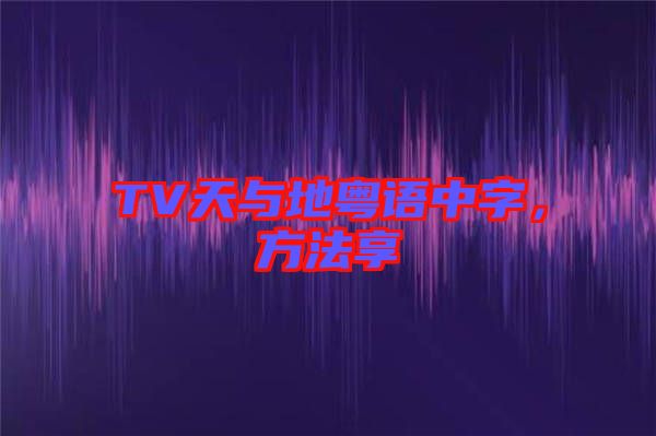 TV天與地粵語(yǔ)中字，方法享