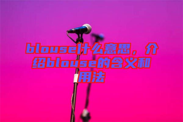 blouse什么意思，介紹blouse的含義和用法