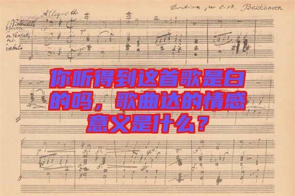 你聽得到這首歌是白的嗎，歌曲達的情感意義是什么？