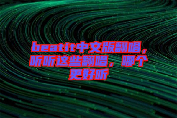beatit中文版翻唱，聽聽這些翻唱，哪個(gè)更好聽