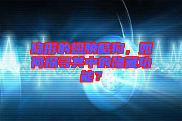 隱形的翅膀酷狗，如何探尋其中的隱藏功能？