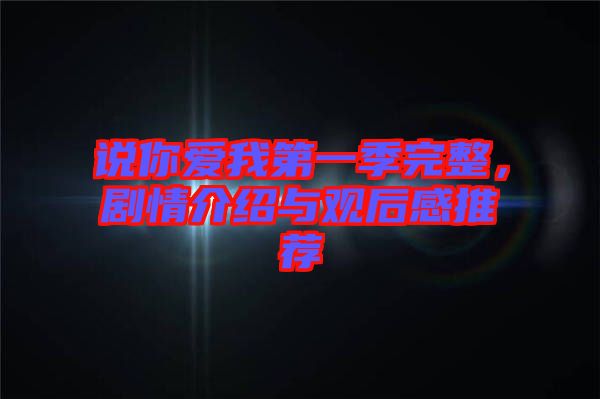 說你愛我第一季完整，劇情介紹與觀后感推薦