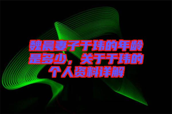 魏晨妻子于瑋的年齡是多少，關(guān)于于瑋的個(gè)人資料詳解
