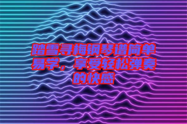 踏雪尋梅鋼琴譜簡單易學(xué)，享受輕松彈奏的快感