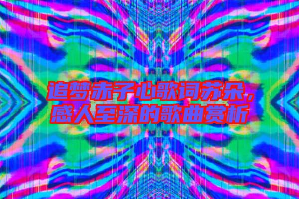 追夢赤子心歌詞蘇朵，感人至深的歌曲賞析