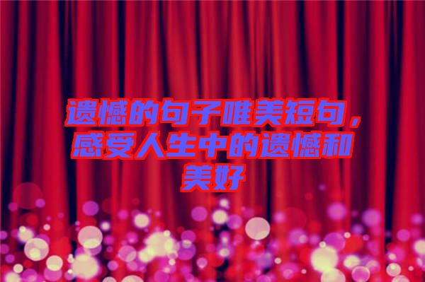 遺憾的句子唯美短句，感受人生中的遺憾和美好