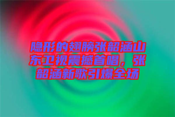 隱形的翅膀張韶涵山東衛(wèi)視震撼首唱，張韶涵新歌引爆全場(chǎng)